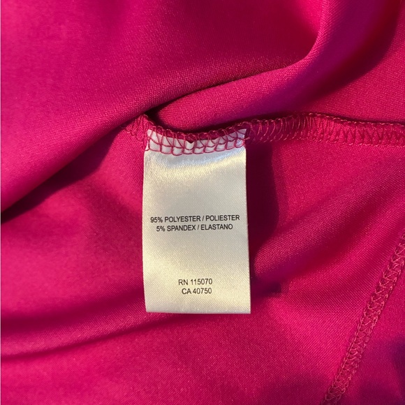 Nina Leonard Hot Pink A-Line Dress with Ruffle Bell Sleeves - Picture 6 of 6